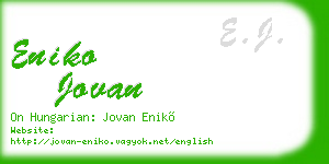 eniko jovan business card